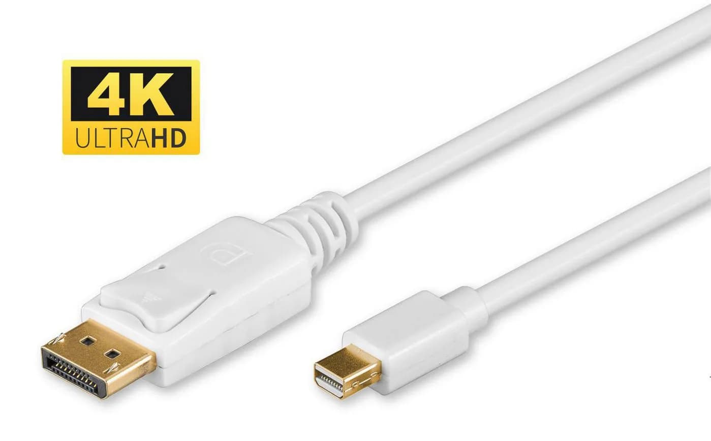 MicroConnect DP-MMG-180M Mini DisplayPort – DisplayPort -kaapeli, jossa 4K, 2 m, valkoinen