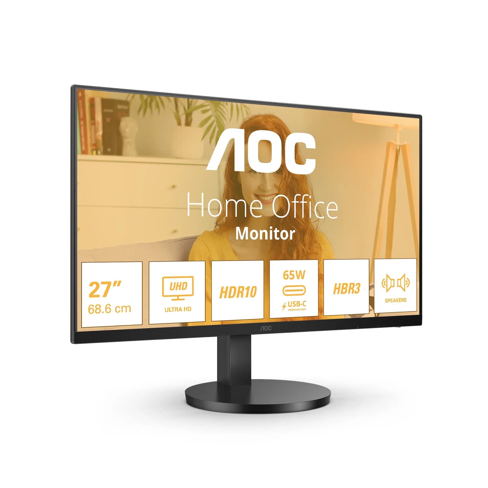 AOC U27B3CF 27" 4K UHD, IPS -näyttö, USB-C hub – AOC