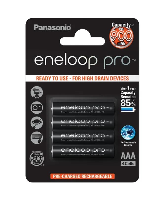 Eneloop Pro AAA 930 mAh 4pcs HR-4UWXB-4BP – Panasonic