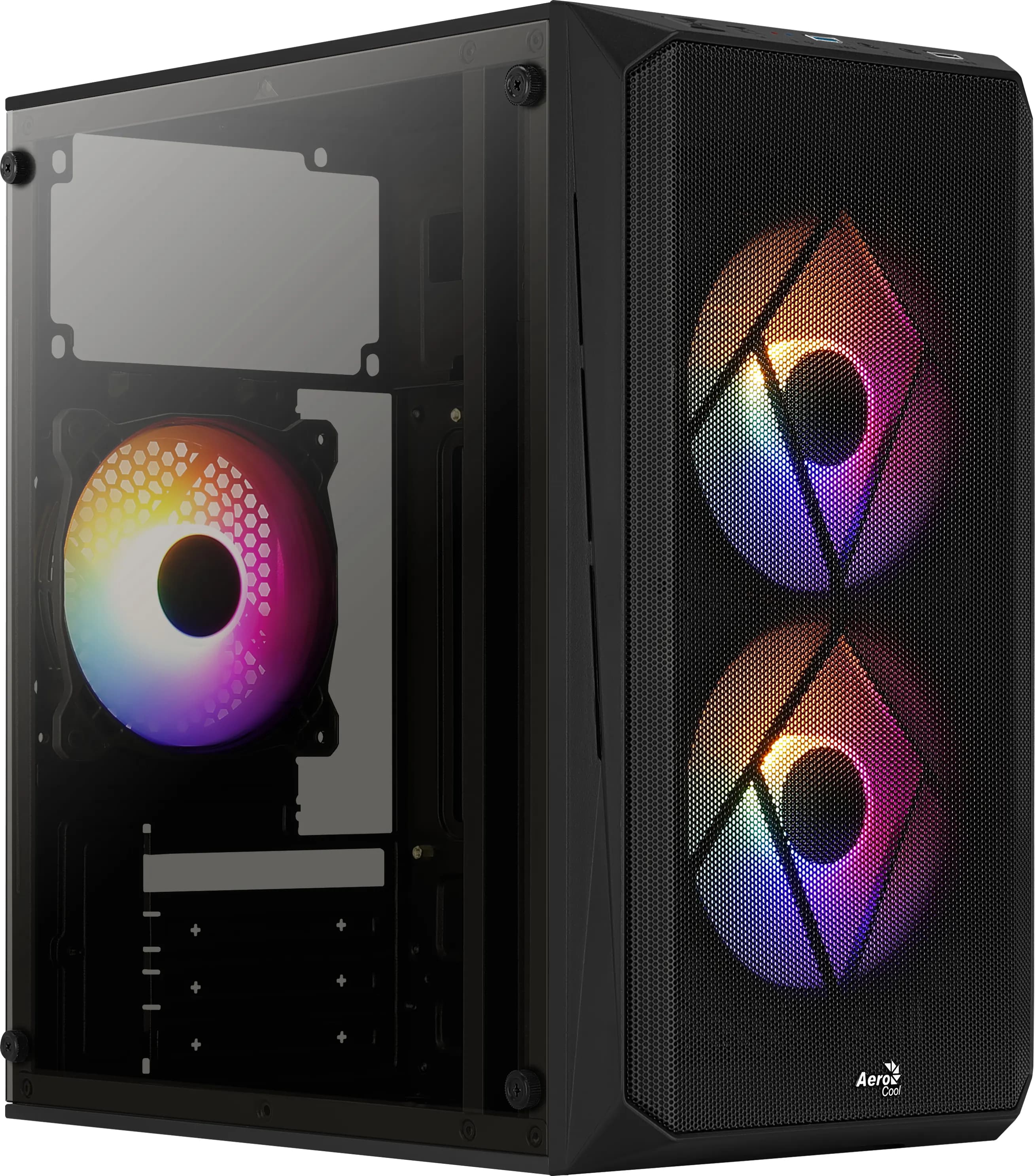 AeroCool AEROPGSCS-107-A-V2 -minitornikotelo RGB-valaistuksella, musta – AEROCOOL