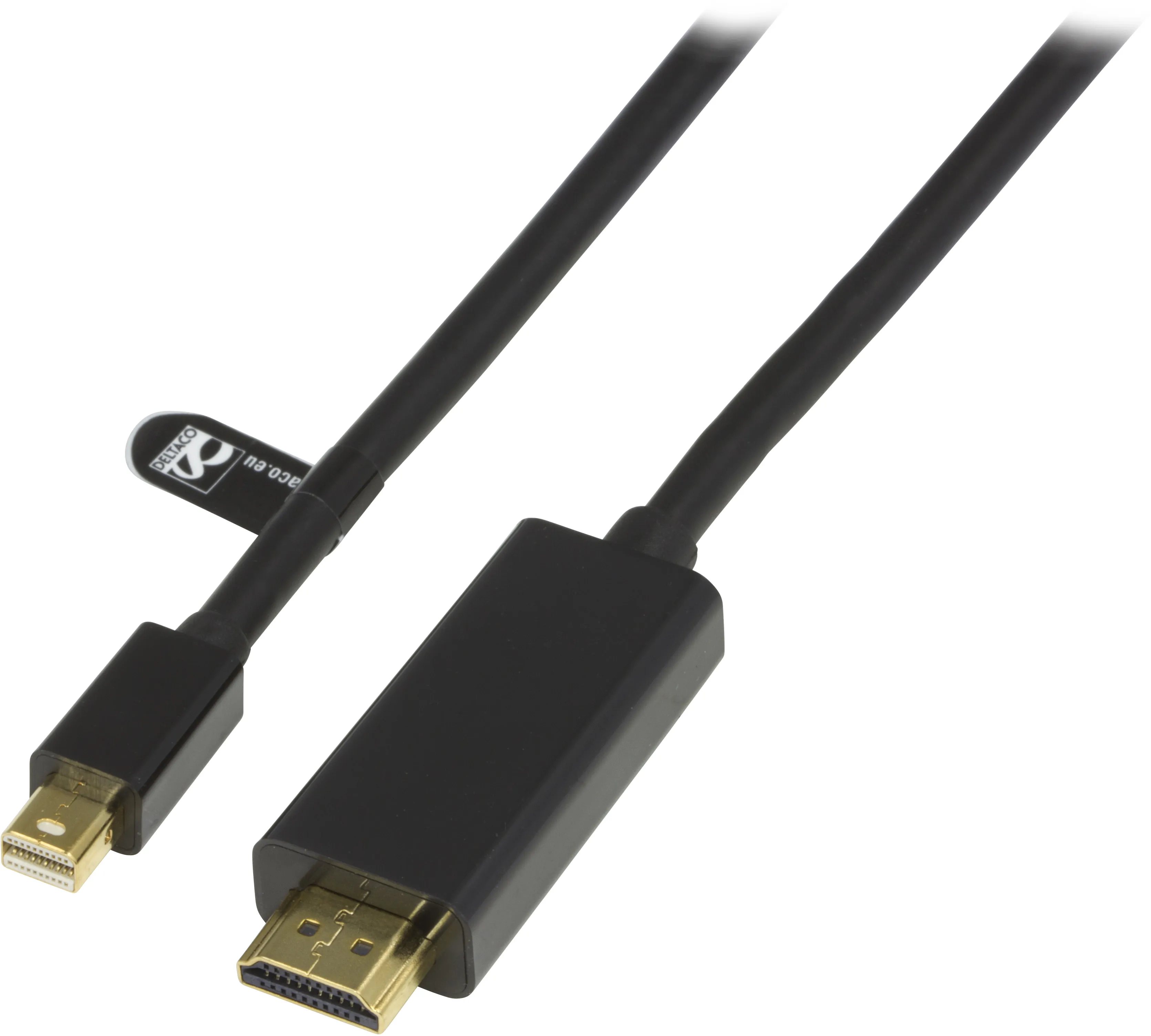 DELTACO Mini DisplayPort – HDMI -kaapeli, 3 m, musta – Deltaco