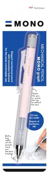 Tombow mechanical pencil MONO graph 0,5 pastel pink blister – TOMBOW