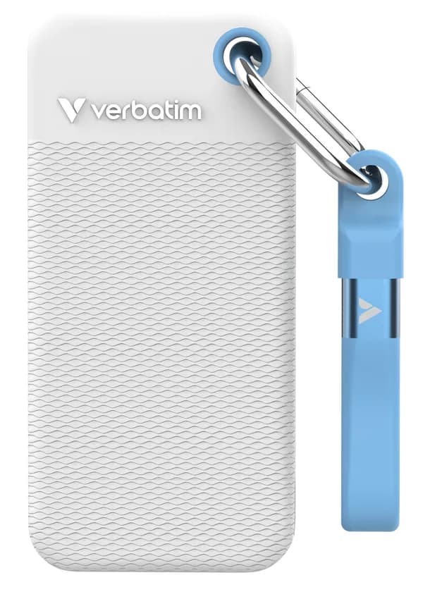 Verbatim Pocket SSD Summer Edition 2 Tt USB 3.2 Gen 2 (USB-C) -ulkoinen SSD, kannettava, valkoinen/sininen – Verbatim