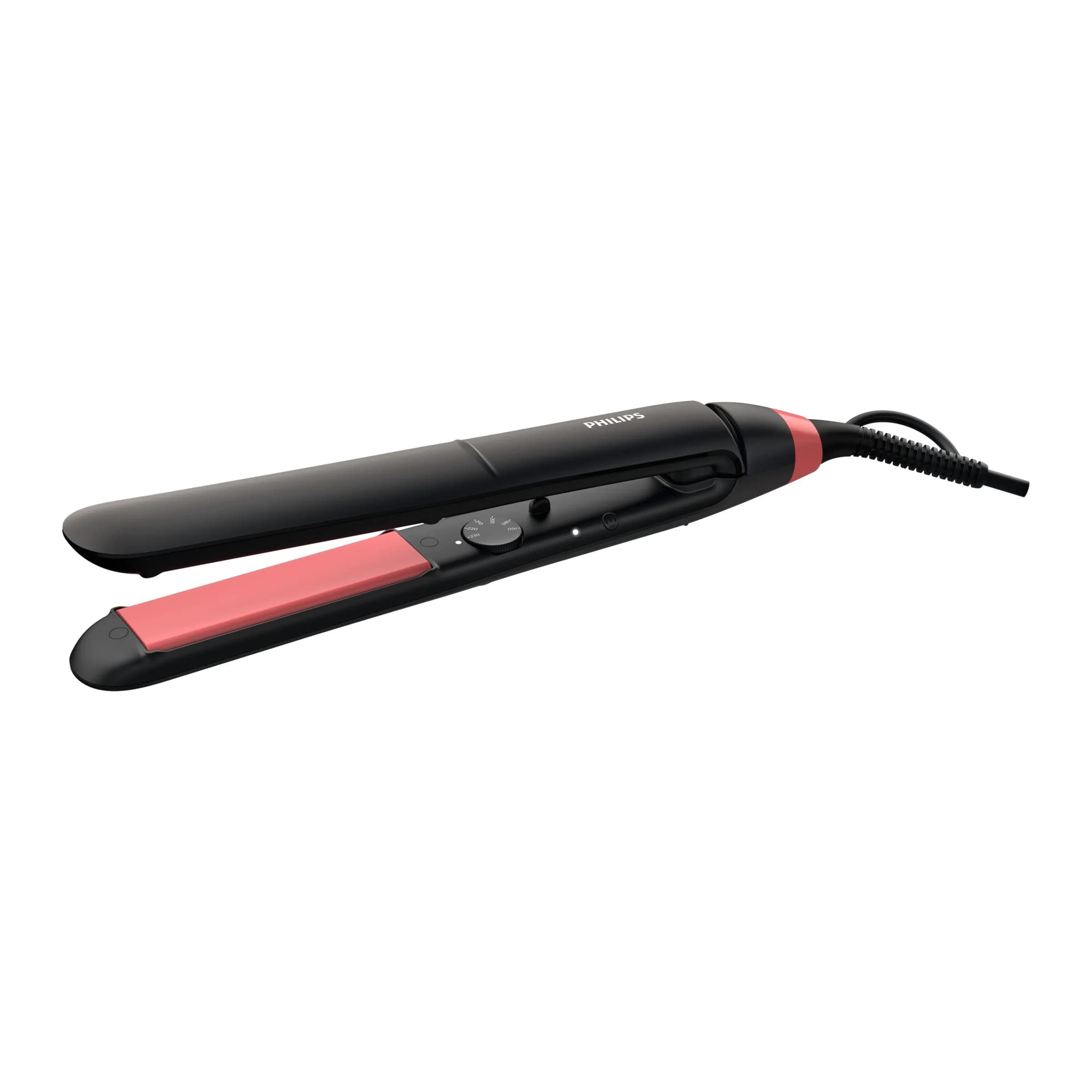 Philips BHS376 StraightCare Essential -suoristusrauta, Musta/Vaaleanpunainen