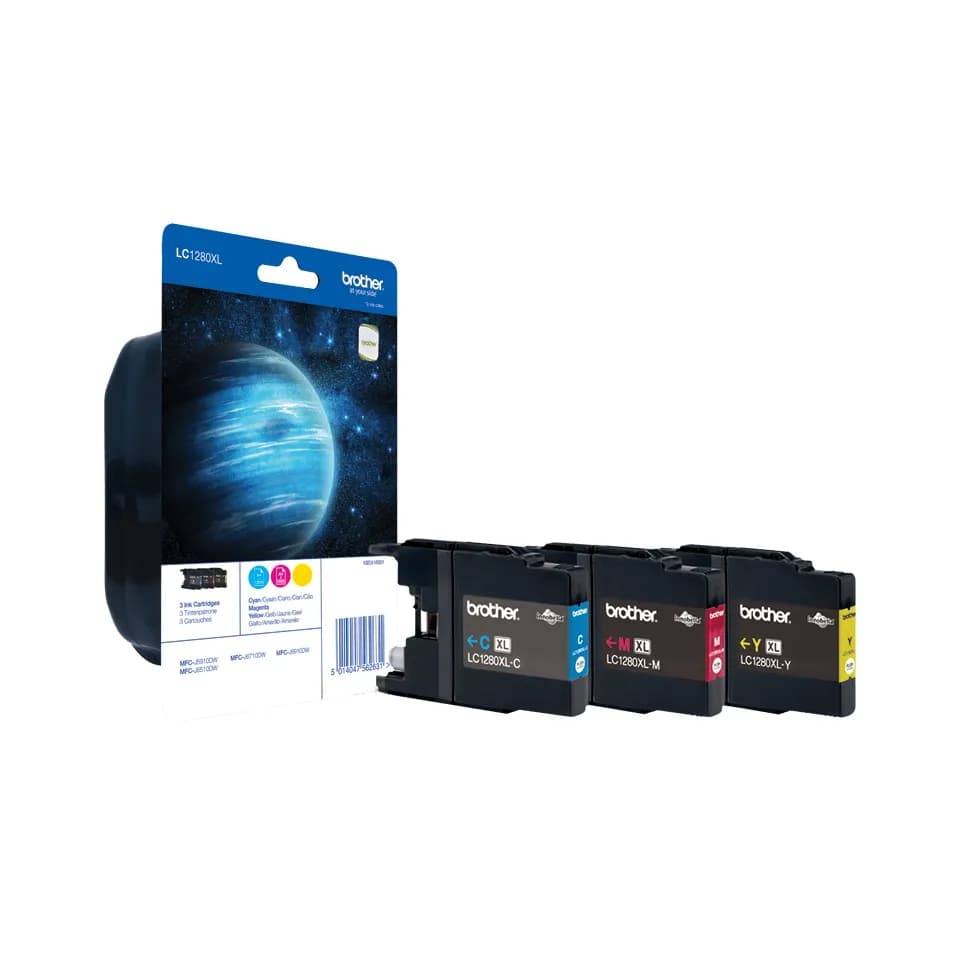 Brother LC1280XLRBWBP -mustekasettipakkaus, syaani/magenta/keltainen, 3 kpl