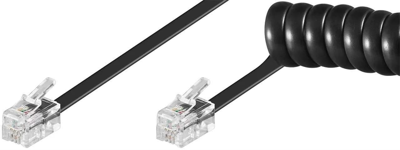 MicroConnect RJ10 2m -puhelinkaapeli, musta – Microconnect