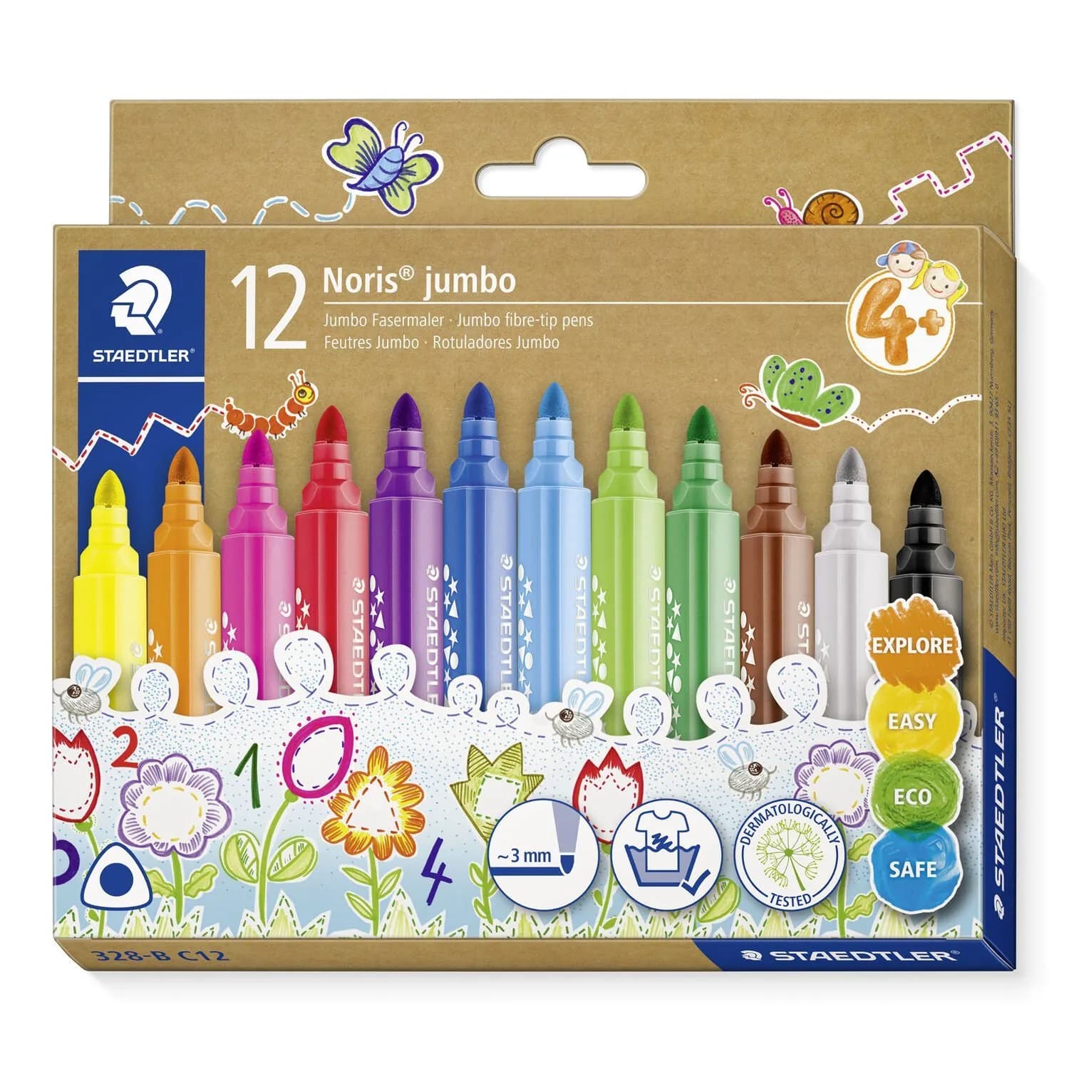Staedtler Noris Jumbo -kolmikulmainen kuitukärkikynä 12 kpl – STAEDTLER