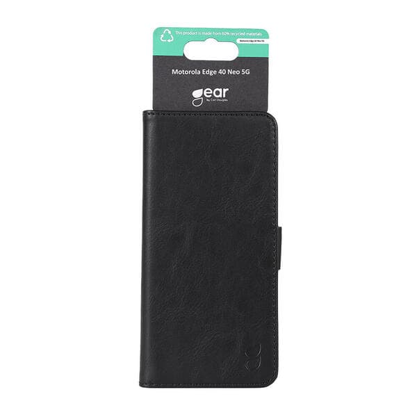 GEAR Wallet, Moto Edge 40 Neo -lompakkokotelo, Musta – Gear