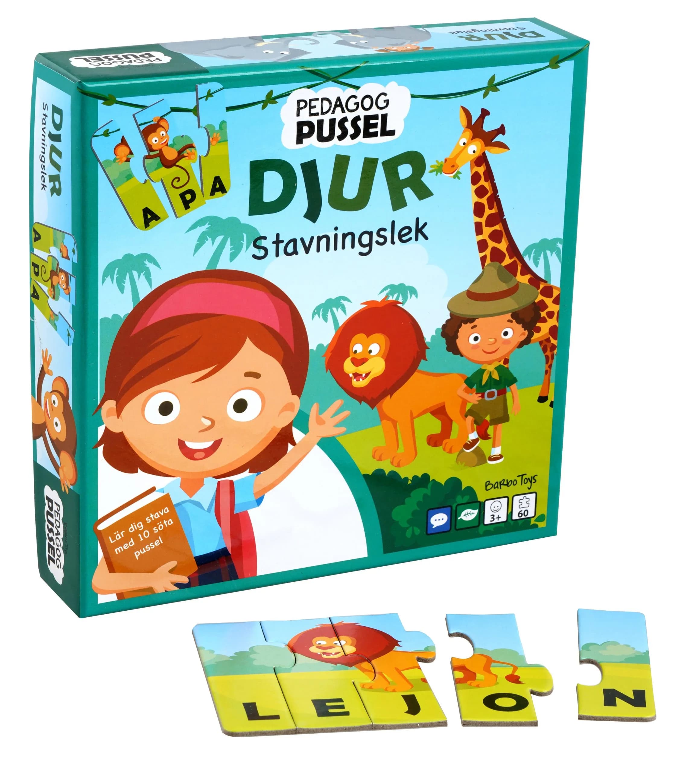 Barbo Classic Pedagog Pussel Djur Stavningslek (SE) – BARBO TOYS