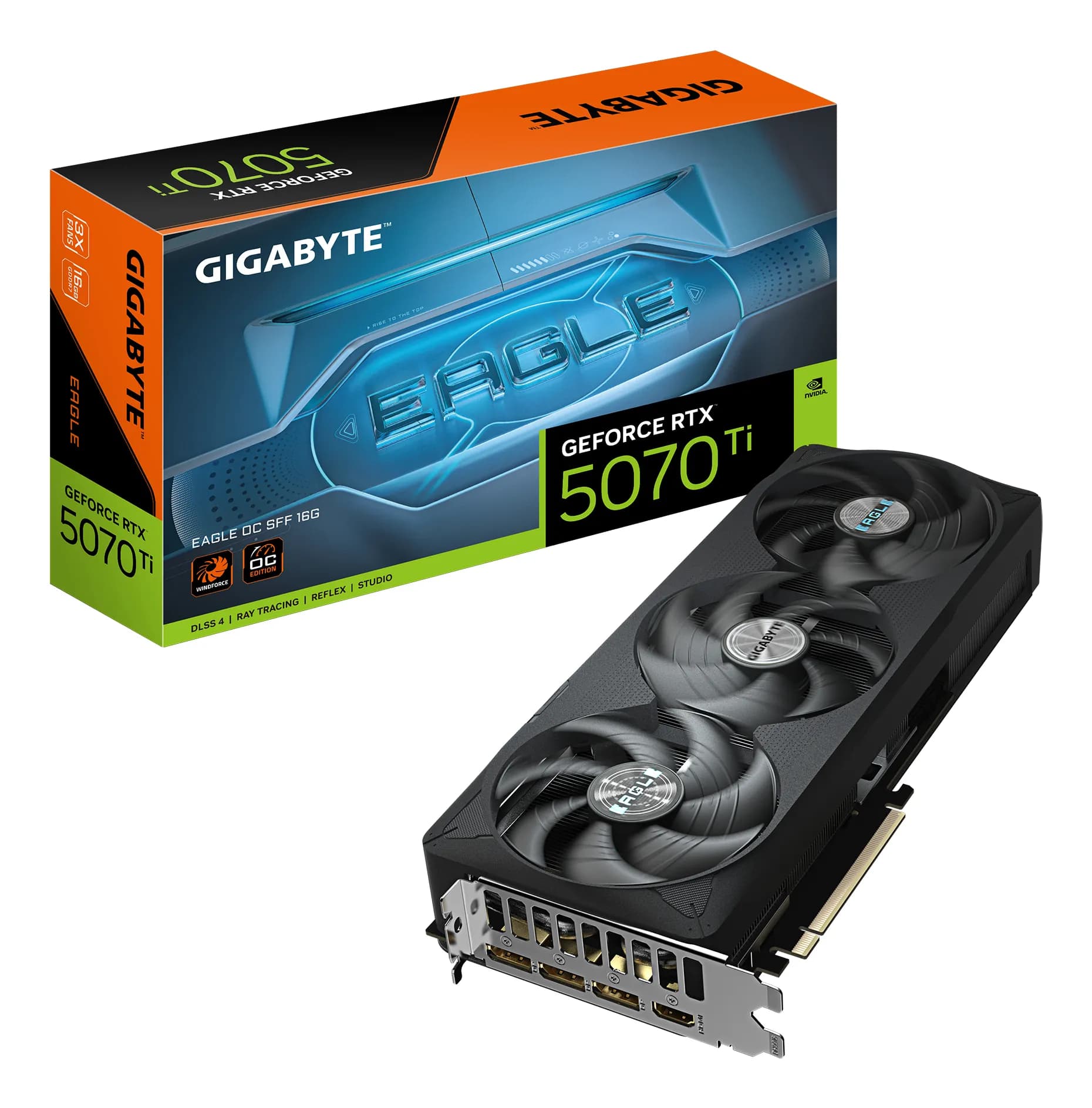 Gigabyte GeForce RTX 5070 Ti EAGLE SFF OC 16 Gt -näytönohjain – Gigabyte