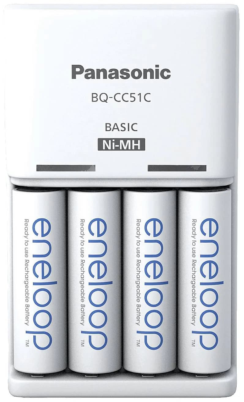 Panasonic Eneloop akkulaturi BQ-CC51 (10h) ja 4 x R6/AA Eneloop 2000mAh akku