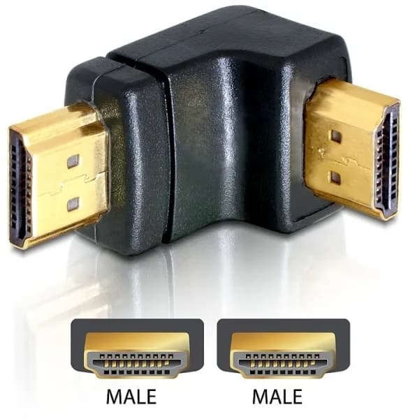 DeLOCK HDMI-adapter, 19-pin ha till ha, vinklad – De-Lock