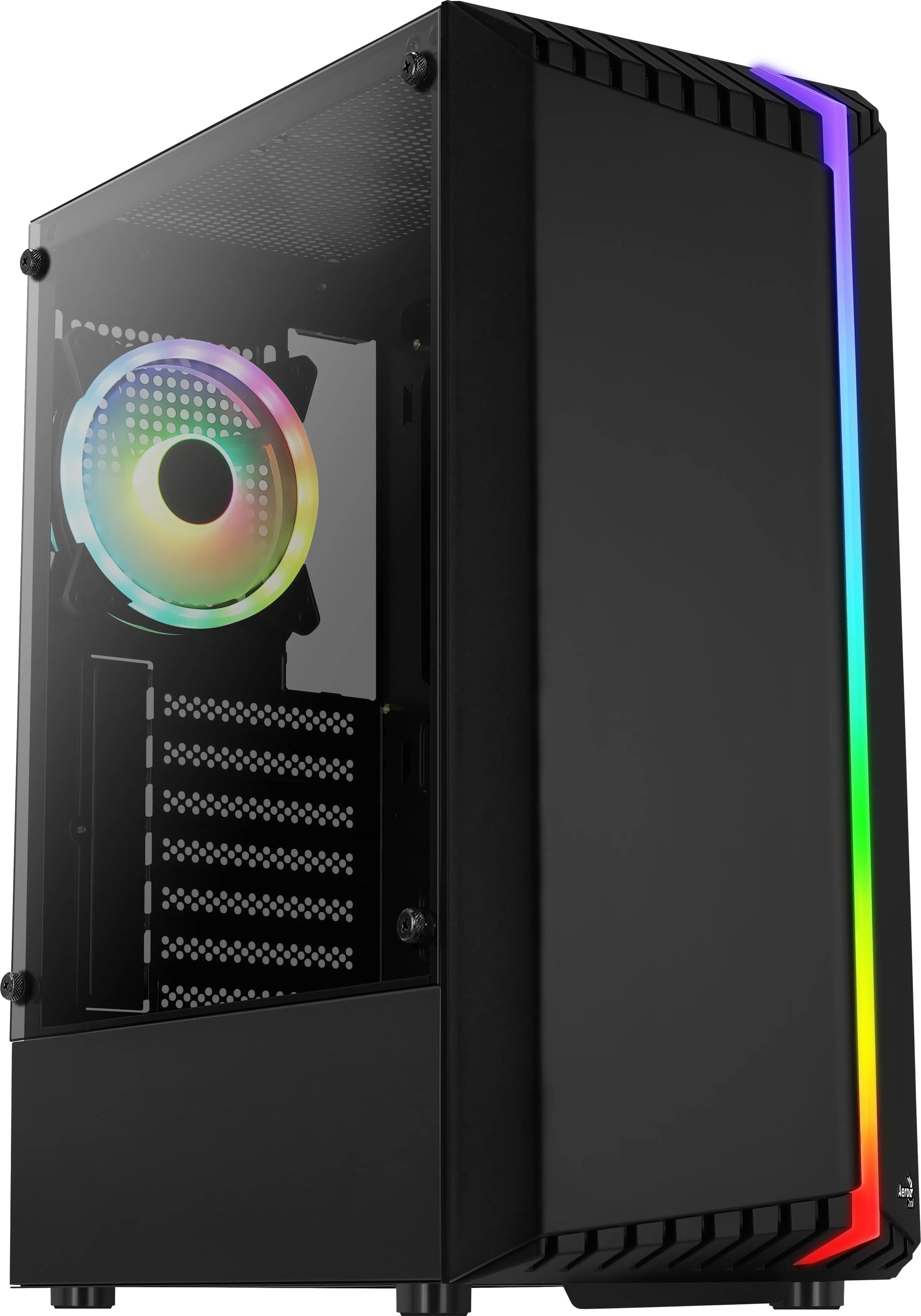 Aerocool Bionic -miditornikotelo RGB-valaistuksella, musta – AEROCOOL