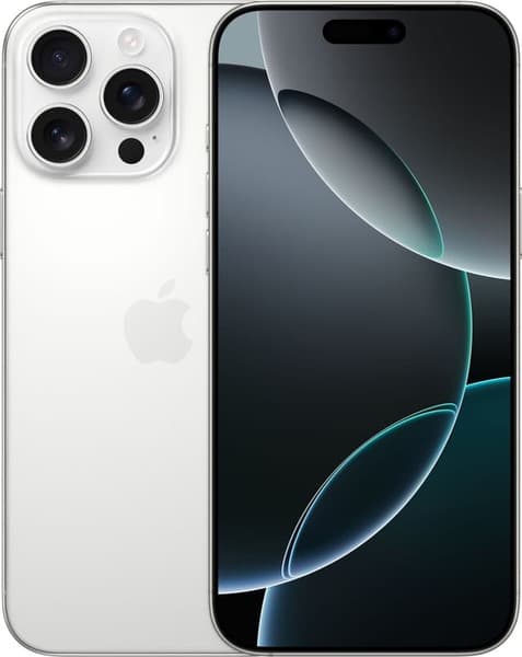 Kunnostettu iPhone 16 Pro Max 512 Gt, valkotitaani (Hyvä kunto)