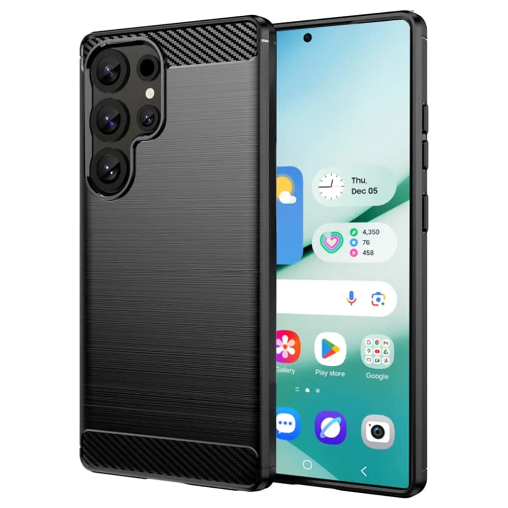 Insmat Carbon & Steel Galaxy S25 Ultra -takakuori, musta – Insmat