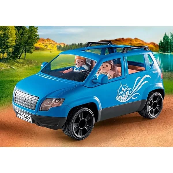 Playmobil Family Fun Asuntovaunu ja auto, rakennuslelu – PLAYMOBIL