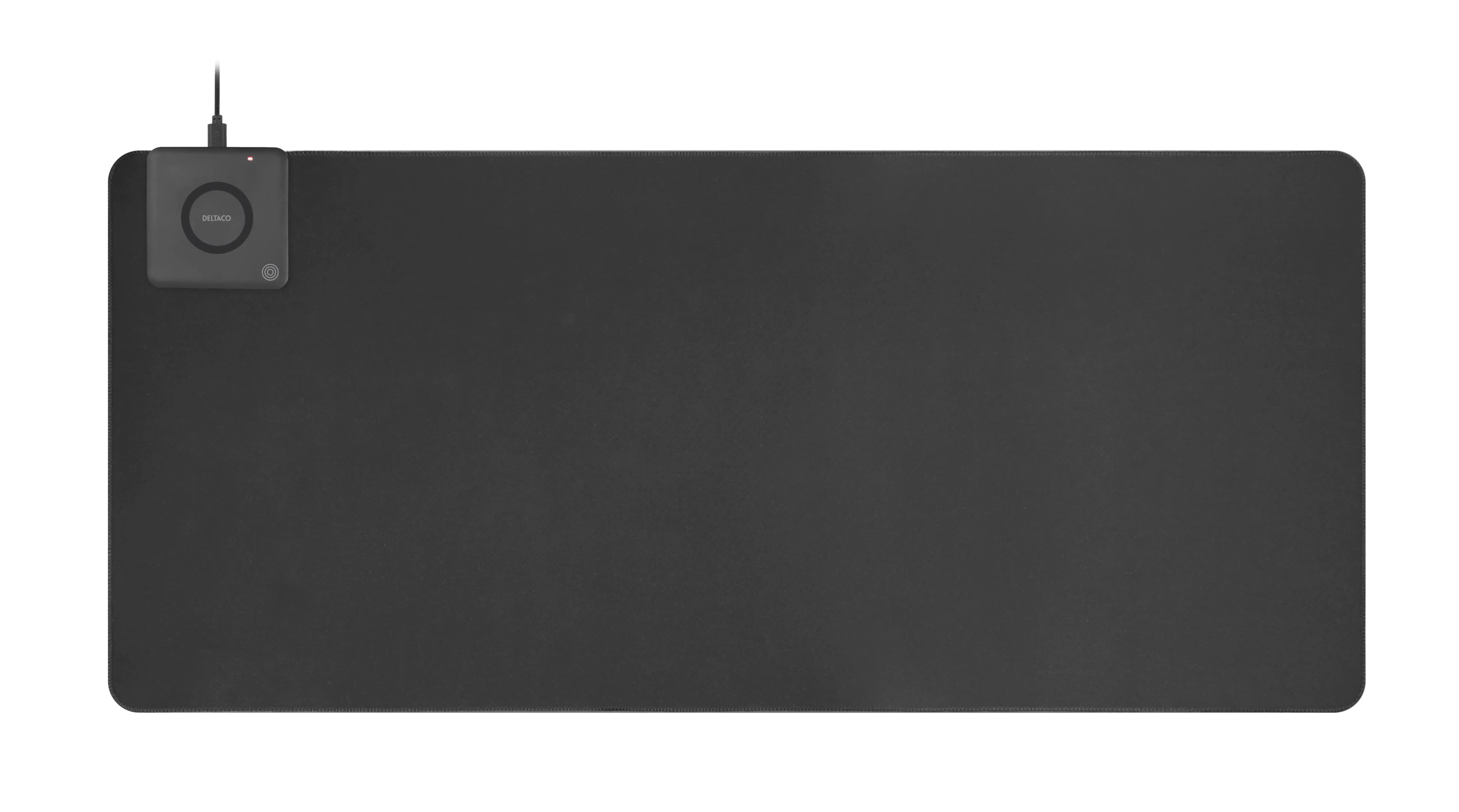 Deltaco Office -hiirimatto langattomalla latausalustalla, 900x400 mm, Musta