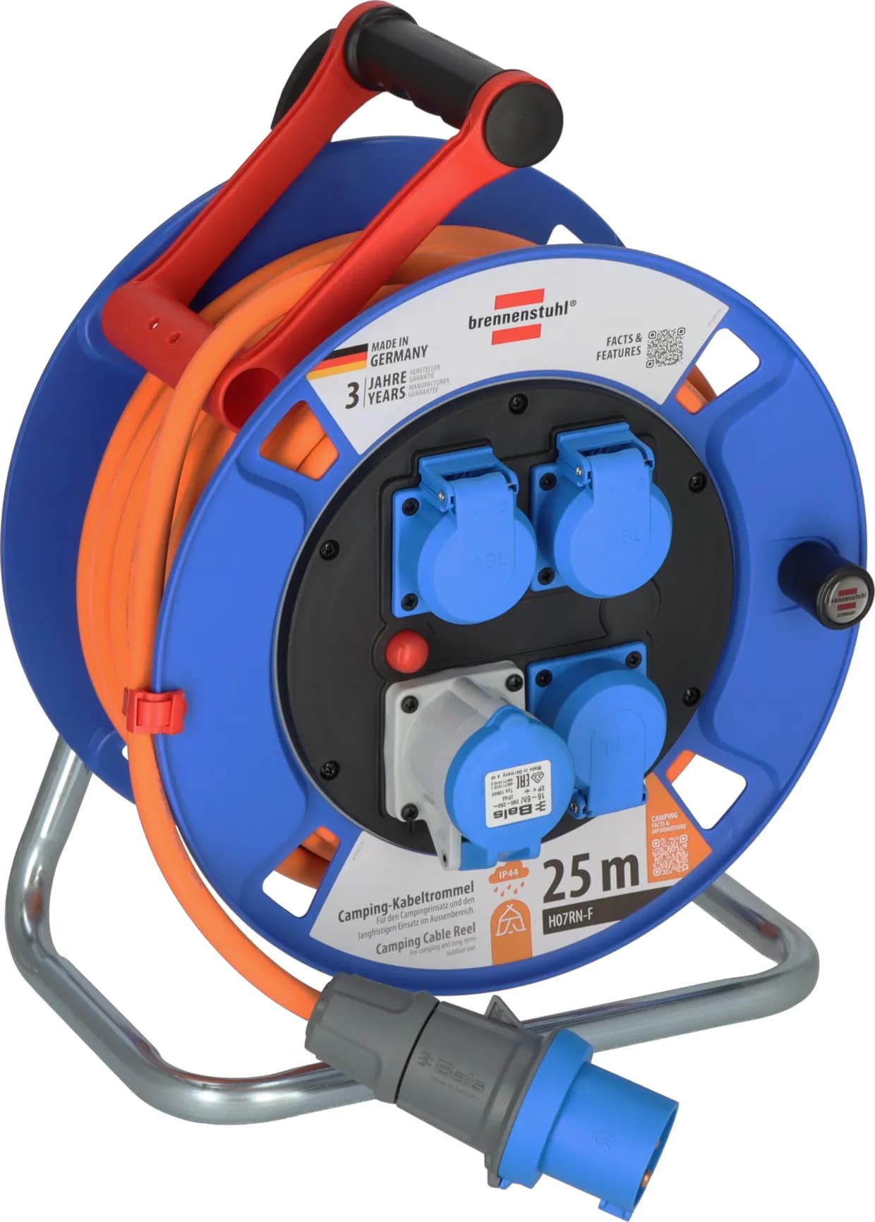 Brennenstuhl Cable Drum CEE 300 25m orange Camping – Brennenstuhl