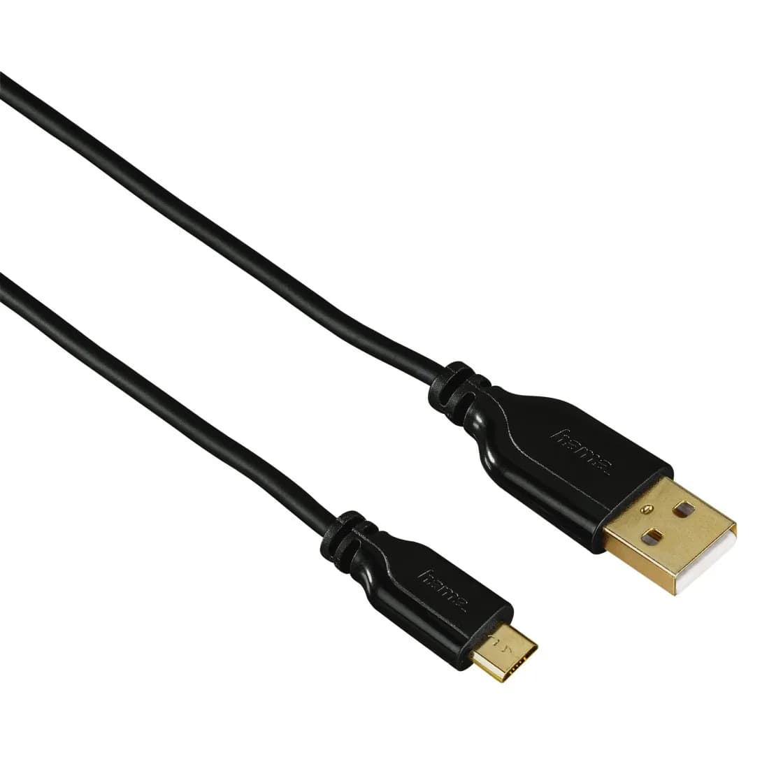 Hama USB-A – Micro USB -kaapeli, 0,75 m, musta – Hama