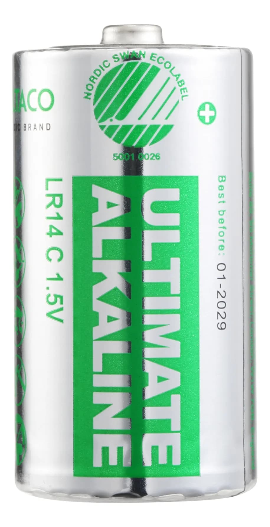 DELTACO Ultimate Alkaline batteries, LR14/C size, 10-pack bulk – Deltaco