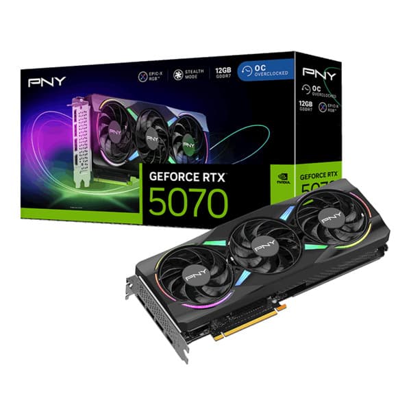 PNY GeForce RTX 5070 ARGB 3X OC 12 Gt -näytönohjain