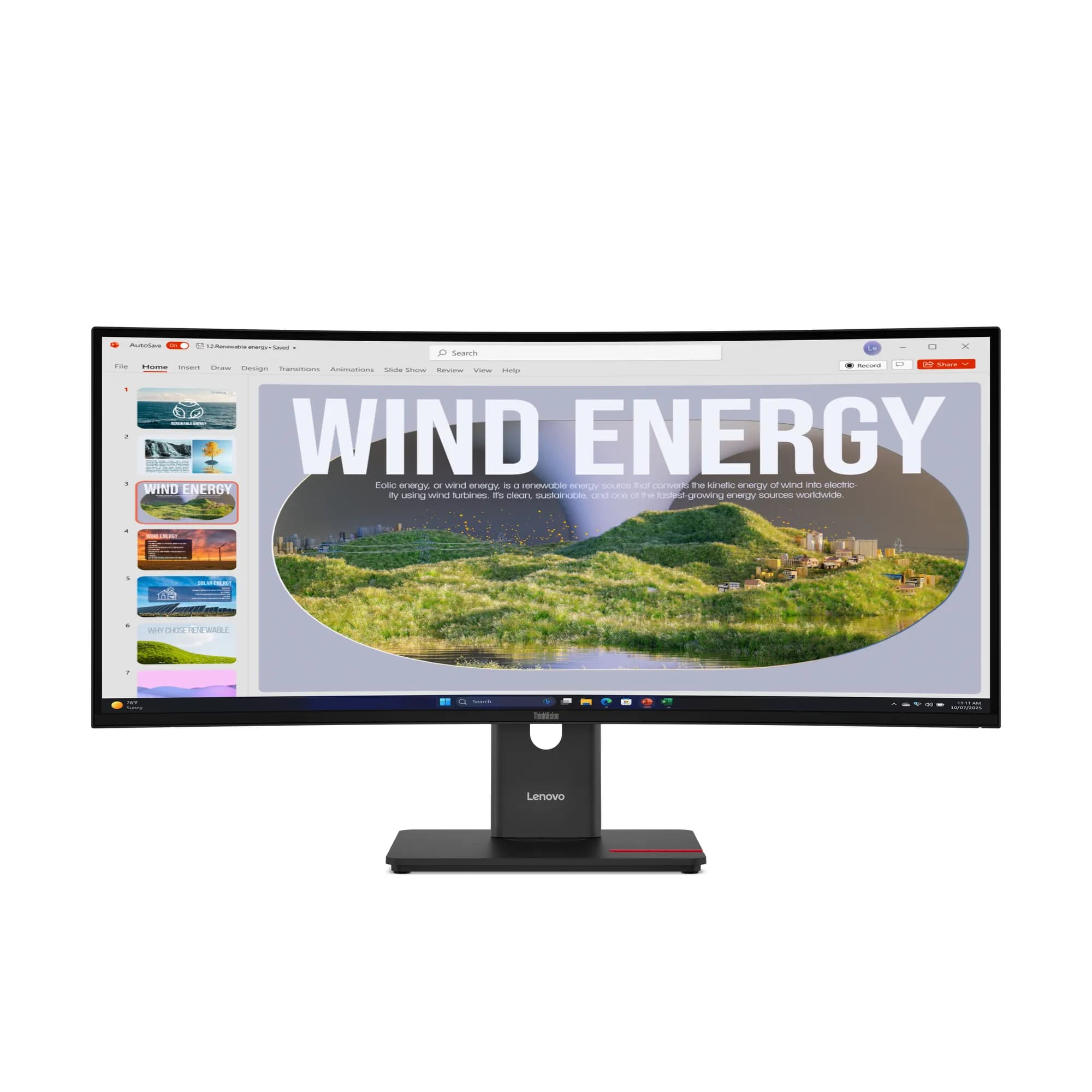 Lenovo ThinkVision T34WD-40 34" WQHD, VA, HDR -kaareva näyttö, USB-C hub – Lenovo