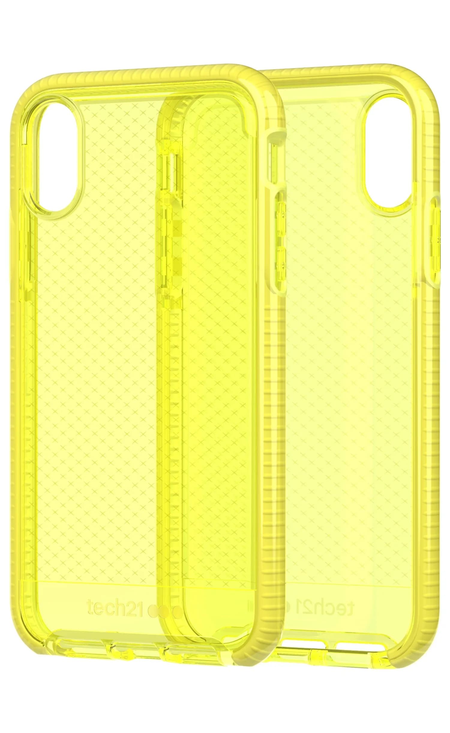 Tech21 Evo Check, iPhone XR -suojakuori, Neon Yellow – Tech21