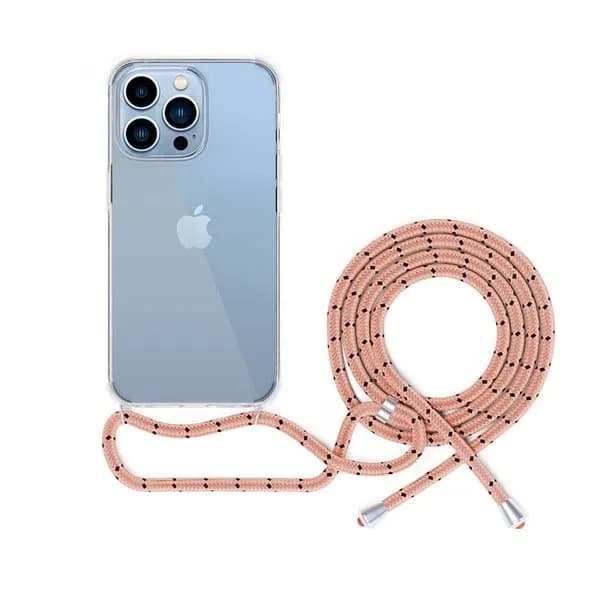 Epico Nake String, iPhone 13 Pro Max -suojakuori, Läpinäkyvä, Vaaleanpunainen – EPICO