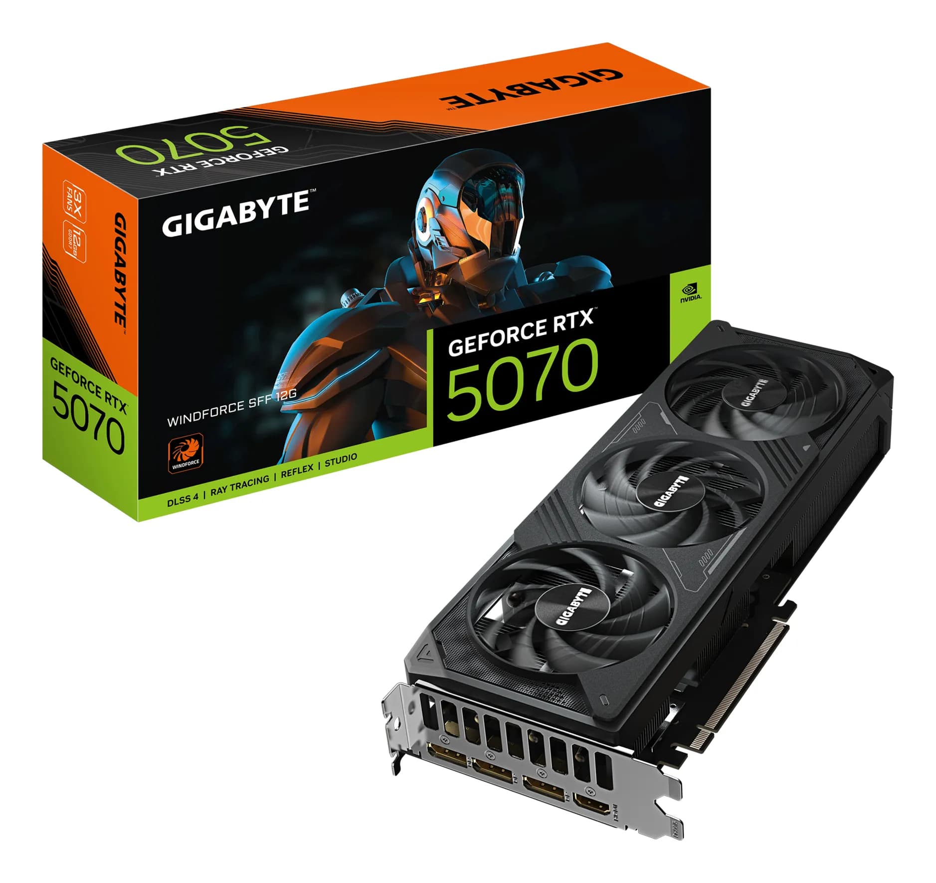 Gigabyte GeForce RTX 5070 WINDFORCE SFF 12 Gt OC -näytönohjain – Gigabyte