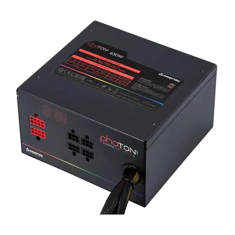 Chieftec Photon RGB CTG-650C-RGB 650W -virtalähde, 80 Plus Bronze – Chieftec