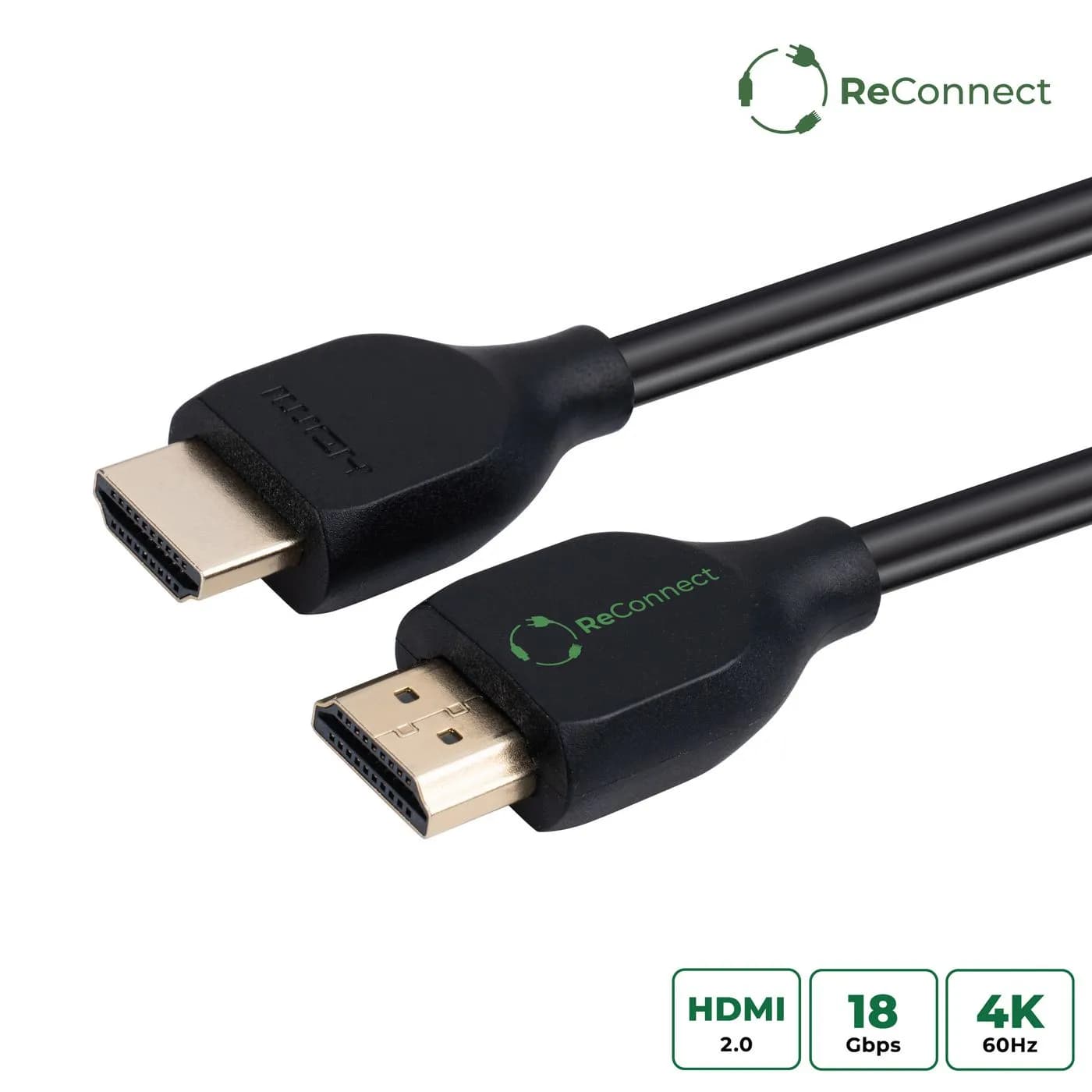 MicroConnect ReConnect HDMI 2.0 -kaapeli, jossa 4K, 1 m, musta