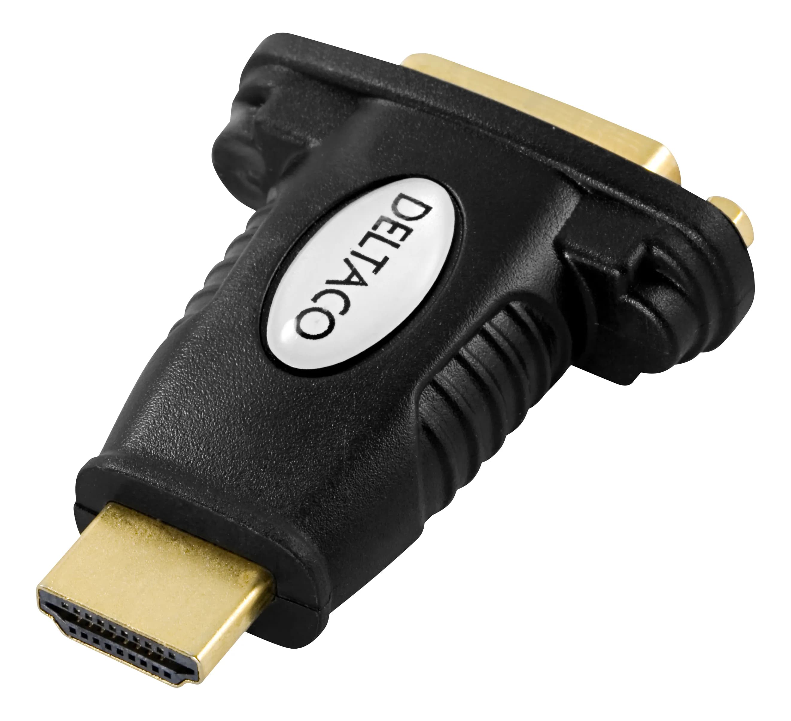 Deltaco HDMI / DVI-D-sovitin kullatuilla liittimillä, musta – Deltaco