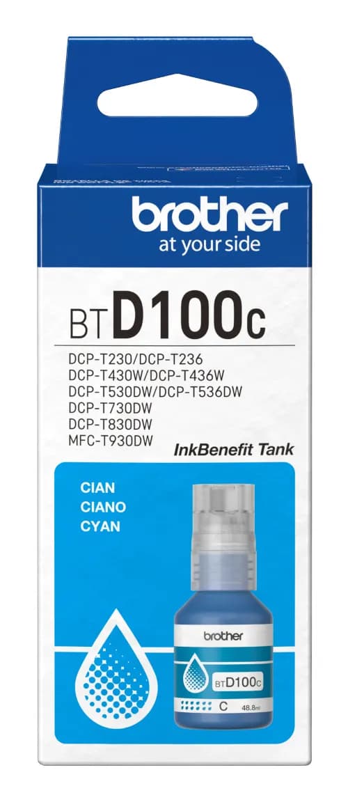 Brother BTD100C-mustepullo, 48.8 ml, cyaani