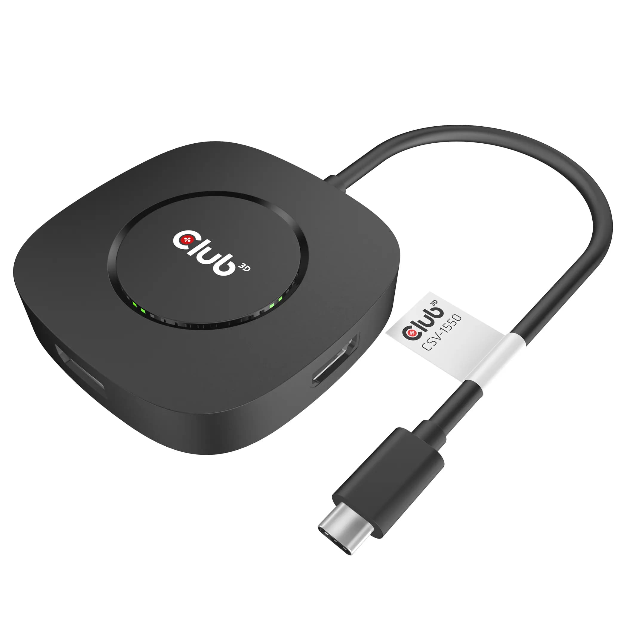 Club 3D 3.2 Gen1 USB-C - 3x DisplayPort 1.4 MST -hubi, Musta – Club 3D