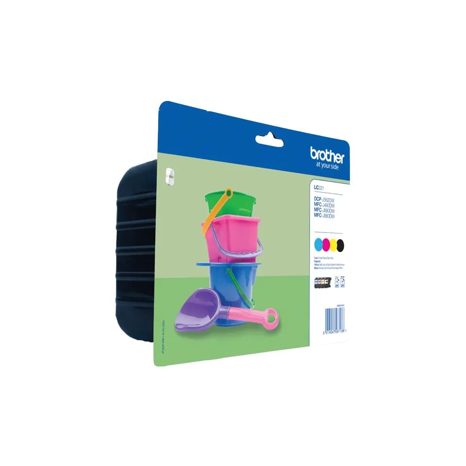 Brother LC221VALBP -mustekasettipakkaus, musta, syaani, keltainen, magenta, 4 kpl