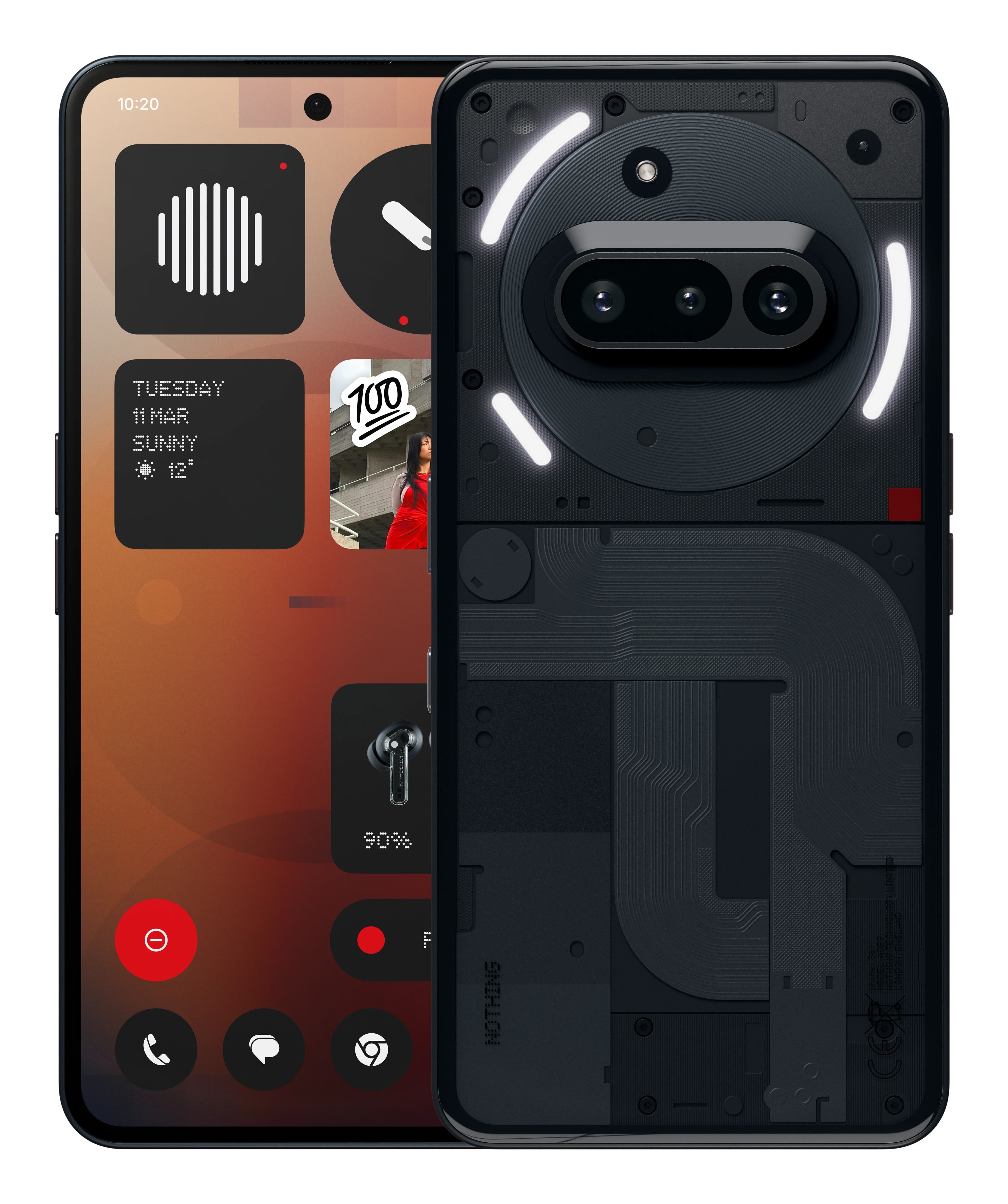 Nothing Phone (3a) 12/256 Gt -puhelin, musta