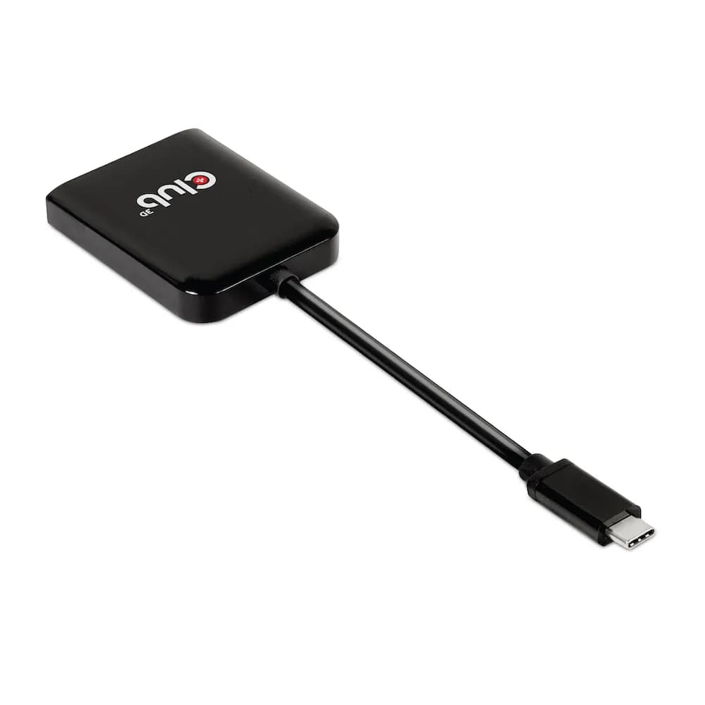 Club 3D  USB-C – 2 x DisplayPort -sovitin, Musta