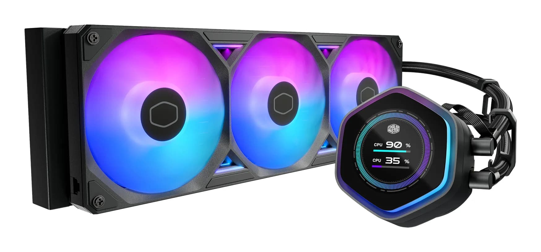 Cooler Master MasterLiquid Atmos II LCD 360mm ARGB -nestejäähdytin, musta
