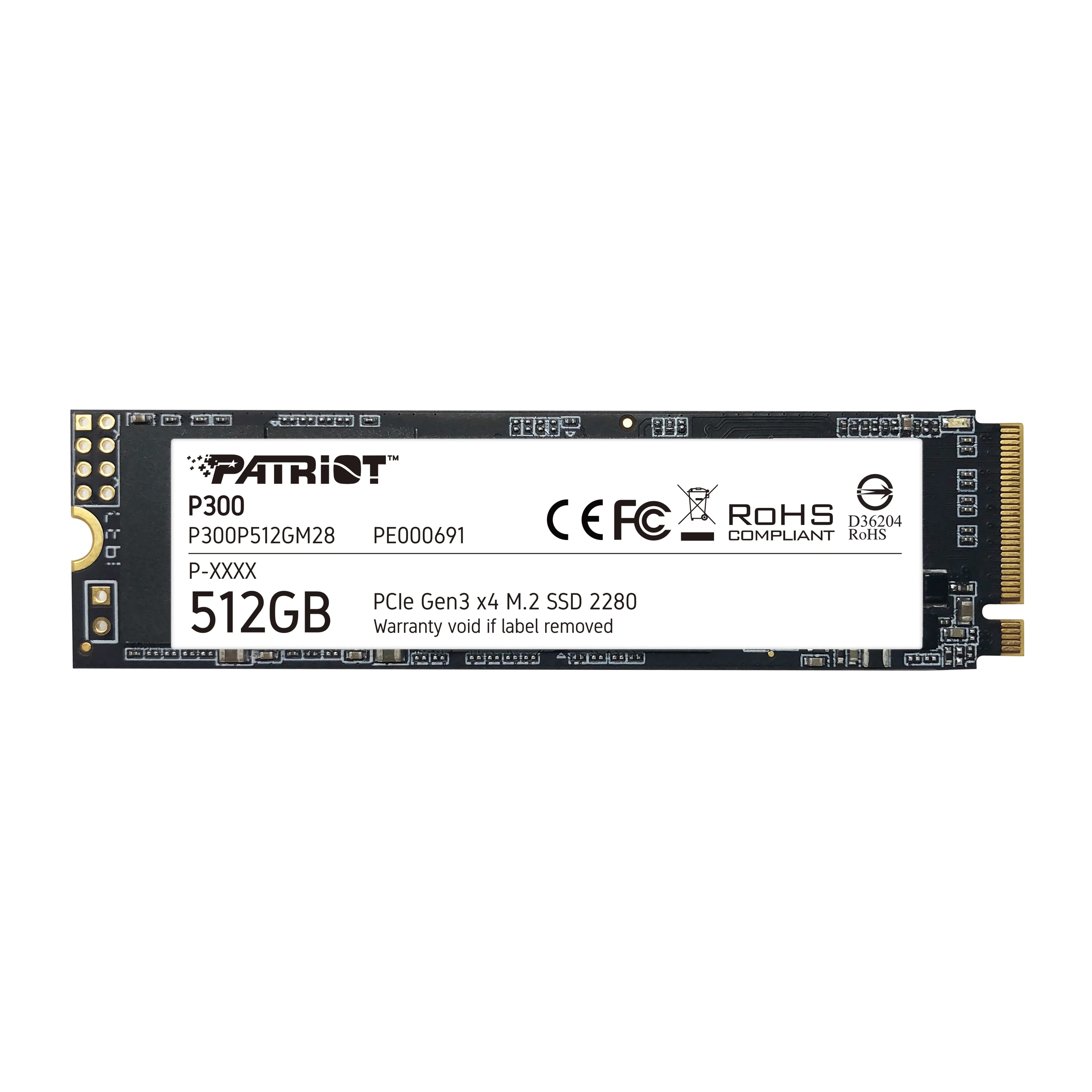 Patriot P300 512 Gt M.2 PCIe Gen3 x4 NVMe -SSD-levy – PATRIOT
