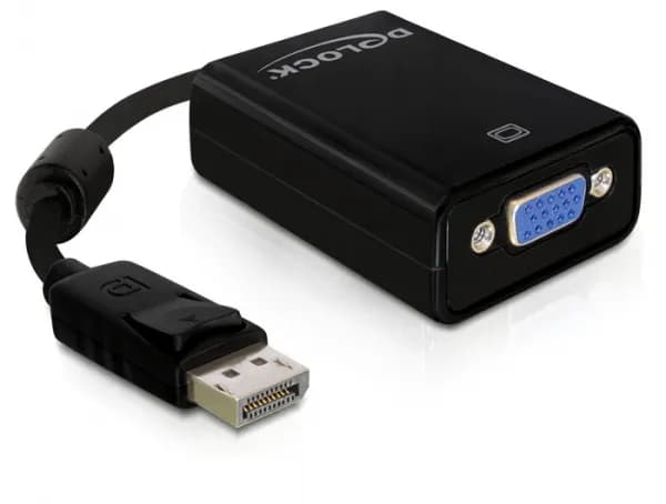 De-Lock  VGA – DisplayPort -adapteri, Musta – De-Lock
