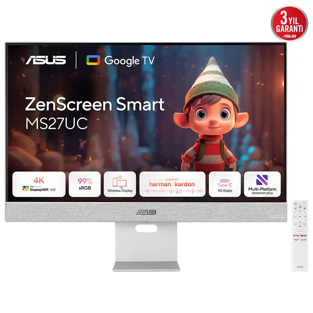 Asus ZenScreen Smart MS27UC 27" 4K UHD, IPS, HDR -näyttö, USB-C hub – ASUS