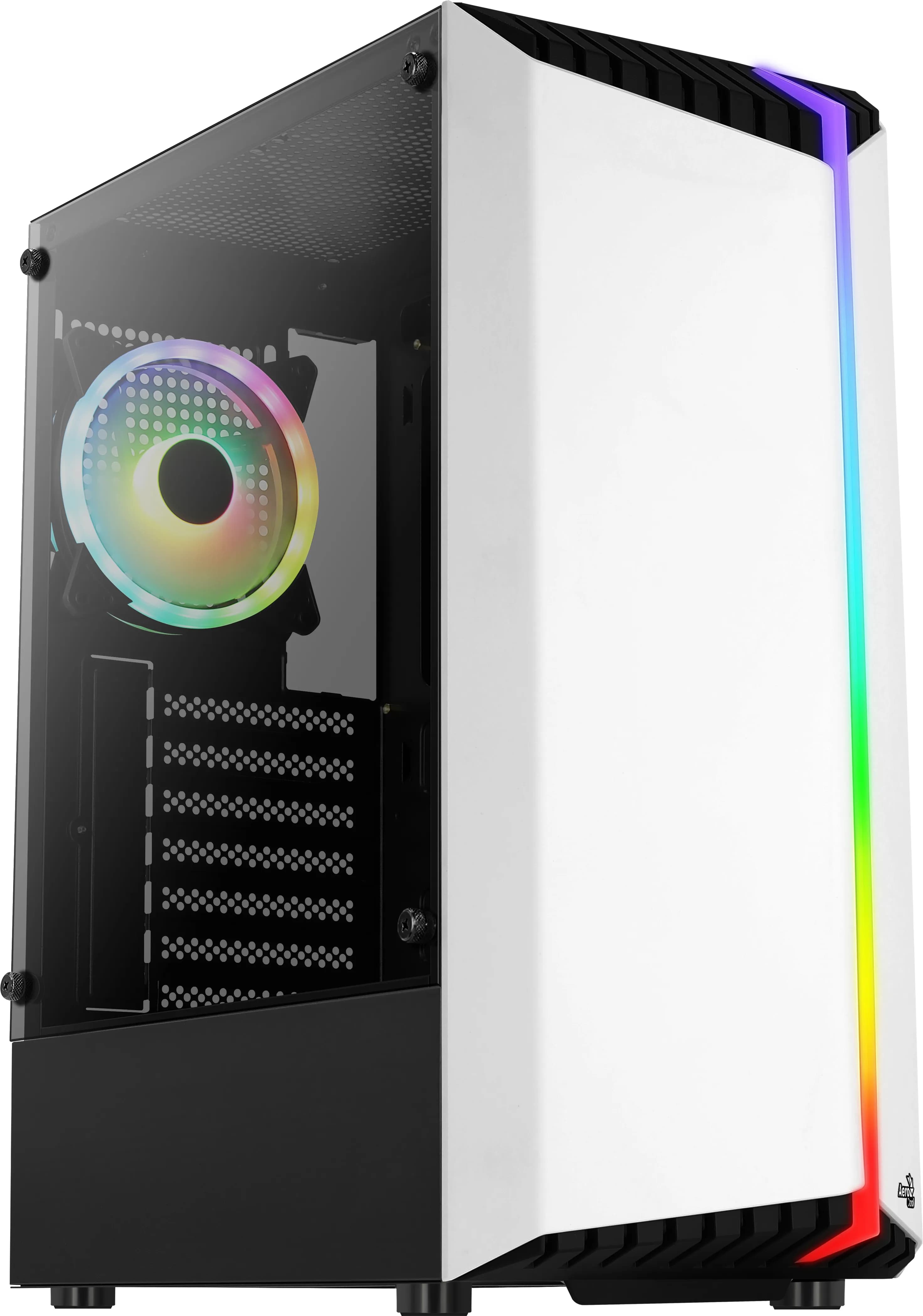 AeroCool Bionic G V2 -miditornikotelo ikkunalla ja RGB-valaistuksella, valkoinen – AEROCOOL