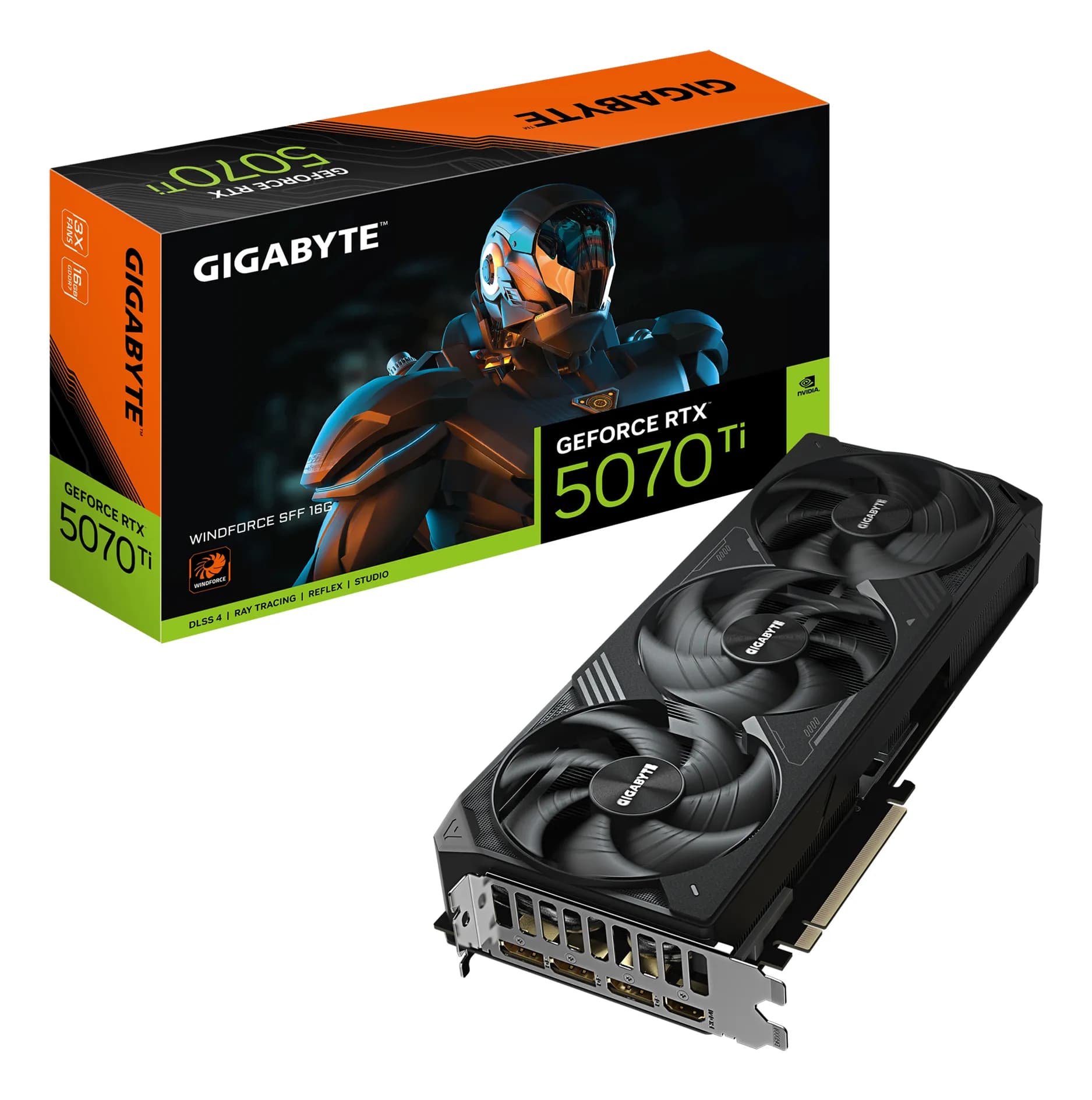 Gigabyte GeForce RTX 5070 Ti WINDFORCE SFF 16 Gt -näytönohjain – Gigabyte