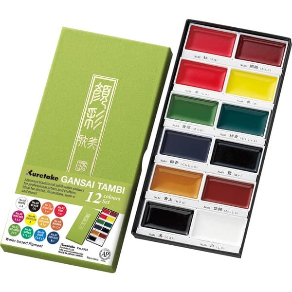 GANSAI TAMBI Aquarel 12 colour set – ZIG
