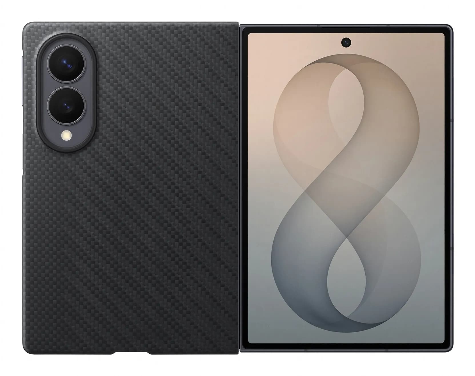 Samsung Galaxy Z Fold8 Carbon Magnet Case -suojakuori, Musta