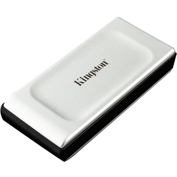 Kingston XS2000 500 Gt USB 3.2 Gen 2x2 (USB-C) -ulkoinen SSD, kannettava, iskunkestävä, roiskesuojattu, musta, hopea – Kingston