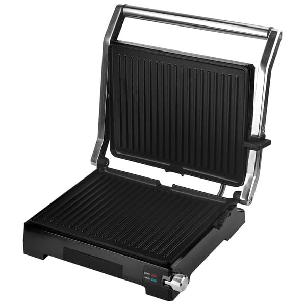 Champion Panini Grill Pro Health 2-in-1 PG600 -pöytägrilli, 2000 W, ruostumaton teräs – Champion