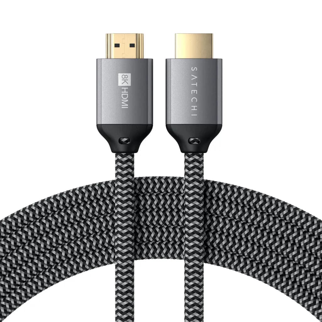 Satechi HDMI 2.1 Ultra High Speed -kaapeli, jossa Ethernet, 8K, 2 m, musta/harmaa