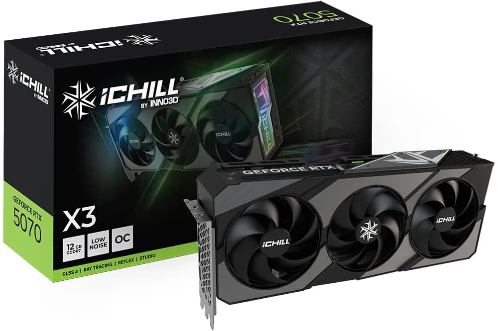 Inno3D GeForce RTX 5070 iCHILL X3 OC 12 Gt -näytönohjain – INNO3D