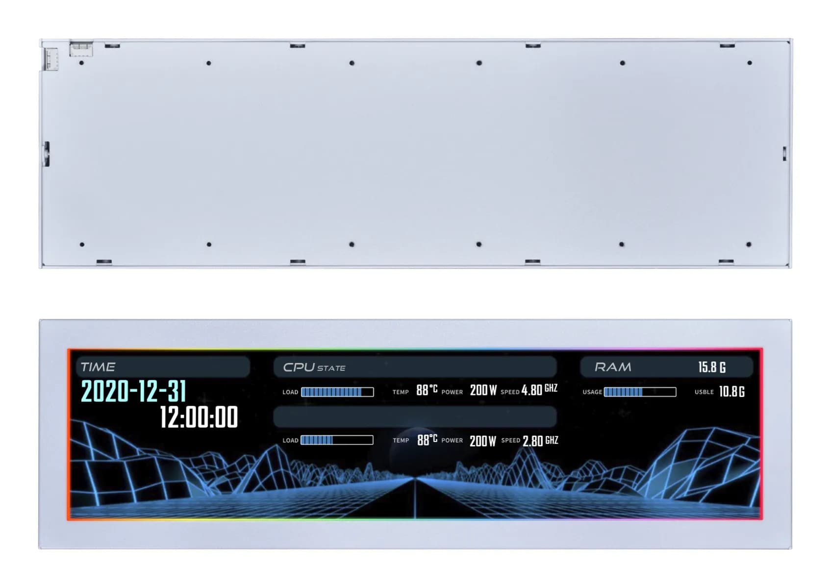 Lian Li 8.8" Universal Screen (SM088W)-miditornikotelo RGB-valaistuksella, valkoinen – Lian-Li
